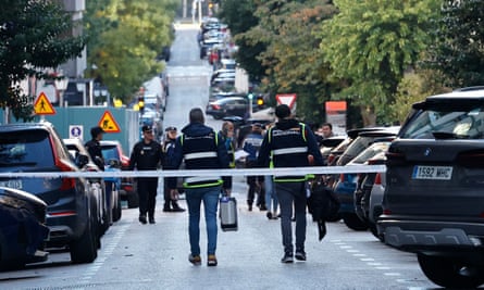 Police at the scene of the shooting