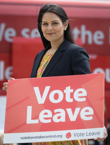 Priti Patel on a Vote Leave tour in Portsmouth in May.