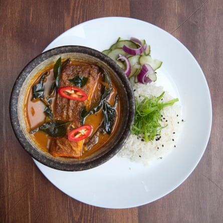 Assam fish with rice: ‘Excellently fiery.’