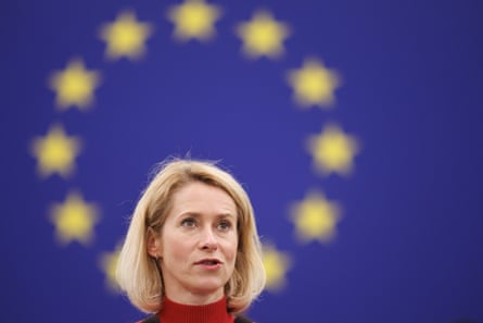 Kaja Kallas delivers a statement on the EU’s role in the Middle East, Strasbourg, 16 June 2026. EPA/OLIVIER MATTHYS