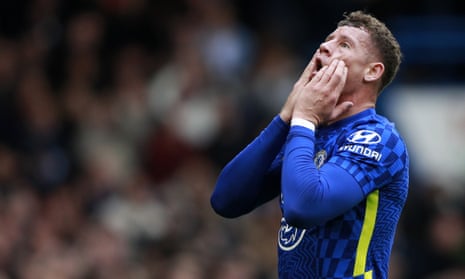 Chelsea’s Ross Barkley reacts after missing a chance to score.