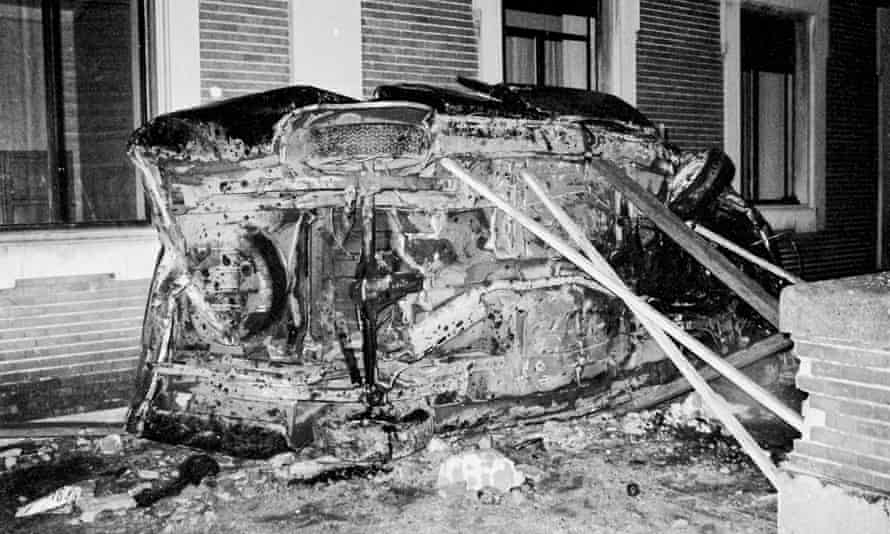 The car of Luis Carrero Blanco after the explosion.