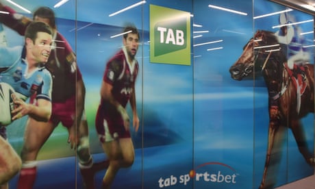 A TAB betting promotion in a shopping arcade
