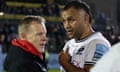 Billy Vunipola with Mark McCall at The Rec during their match with Bath