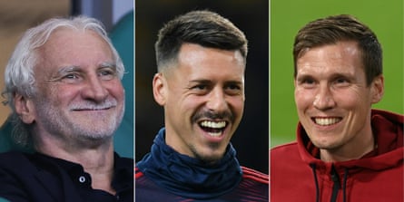 Germany call time on Hansi Flick’s chaotic reign as Euro 2024 looms | Germany 5 Rudi Voeller (left) will take charge of Germany for Tuesday’s friendly against France with Sandro Wagner (centre) and Hannes Wolf assisting.