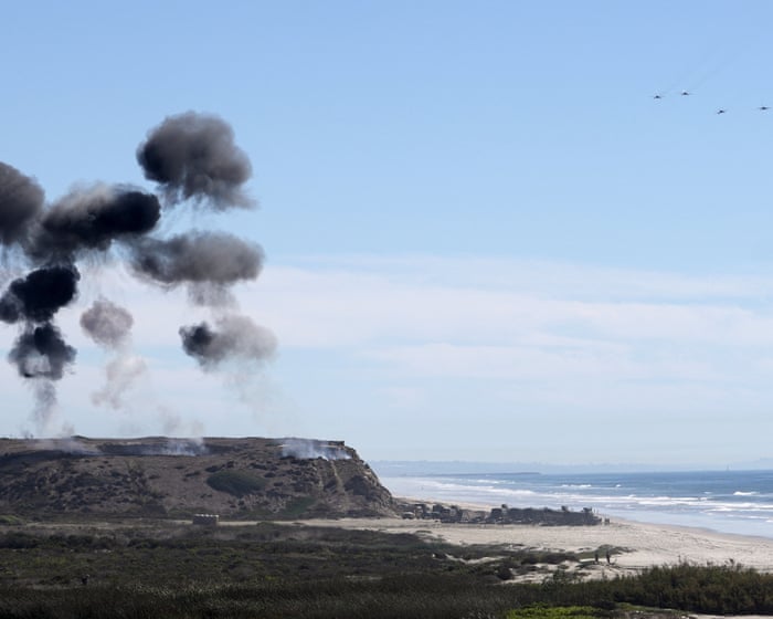 Artillery shell exploded prematurely over California freeway during marines celebration