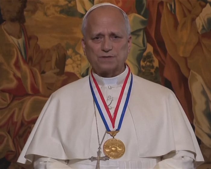 Pope Leo praises US history of welcoming immigrants at 250th anniversary – video