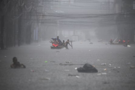 A flooded street in Manila last year amid heavy rains brought by Typhoon Gaemi.