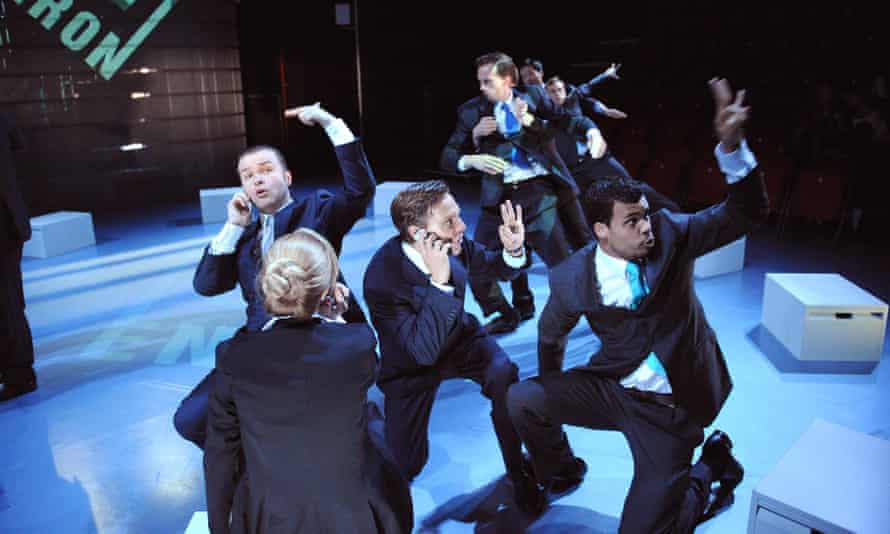 A scene from Enron by Lucy Prebble at the Noel Coward theatre, London, 2010.