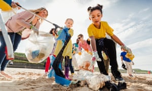 Community Volunteer Groups on the Beach help clean up rubbish.