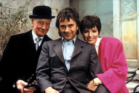 With John Gielgud (left) and Dudley Moore in Arthur.