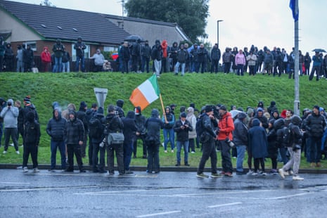 Protesters on Garvaghy Road, a mainly Catholic and nationalist area of Portadown