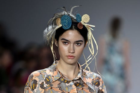 Models present creations by Ngali during Australian Fashion Week.