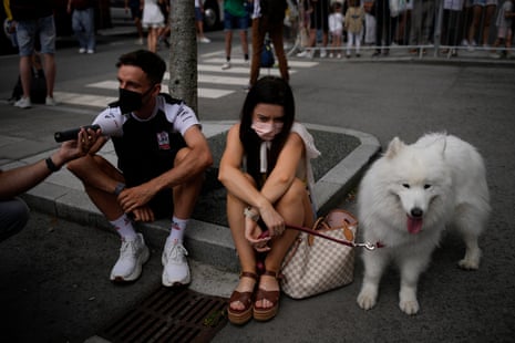 Adam Yates with his girlfriend Lisa Jones and Zoe the dog.