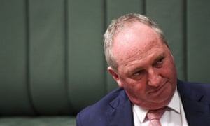 Barnaby Joyce reacts in the House of Representatives at Parliament House.