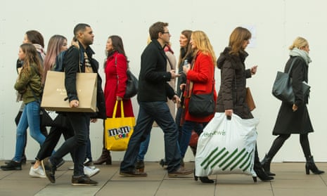 shoppers in the high street
