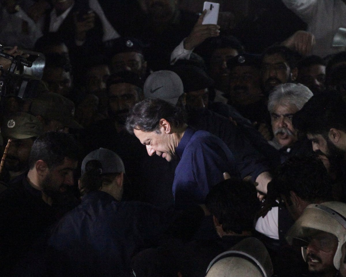 Imran Khan outside court in Lahore