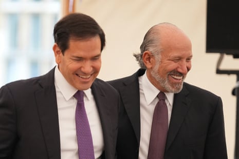 Marco Rubio, US secretary of state (left), and Howard Lutnick, US commerce secretary,at Chequers today.