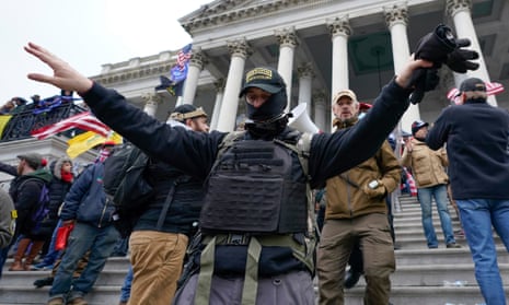 Rioters during the Capitol attack on 6 January 2021, in Washington. 