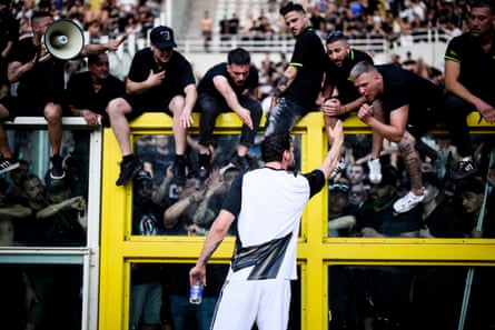 Manuel Locatelli speaks to fans after trouble in Turin