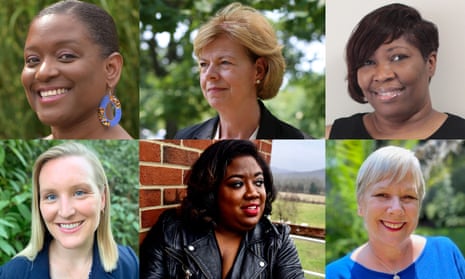 From top left: Adrianne Shropshire, Tammy Baldwin, Cara McClure, Laura Miller, Dejuana Thompson and Patricia Brigham.