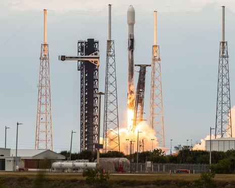 A SpaceX Falcon 9 rocket lifts off from the Cape Canaveral Space Force Base carrying a classified satellite for the National Reconnaissance Office this week.
