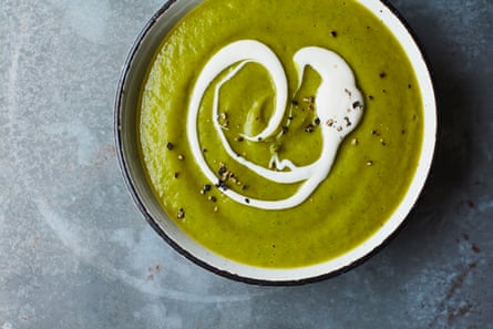 Watercress, butternut squash and ginger soup: the edible equivalent of a hot water bottle...