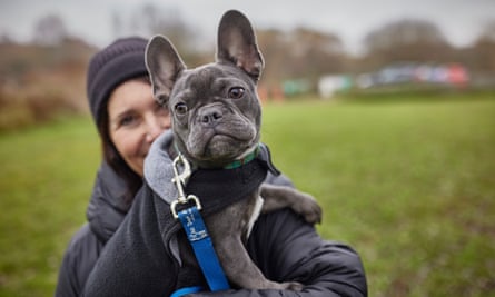 Mimi, the one-year-old French bulldog, with Ira Moss of All Dogs Matter.