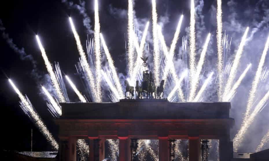 Fireworks over the Brandenburg Gate in Berlin during the last New Year’s Eve