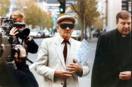 Gerald Ridsdale outside court with George Pell