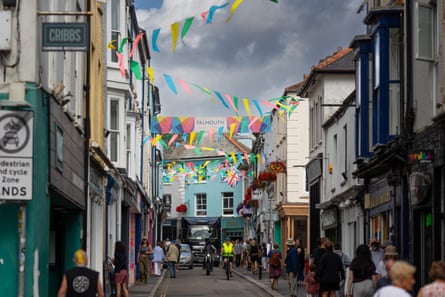 Shopping streets in Falmouth.