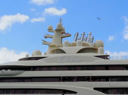 The $600m Dilbar is regarded as the largest motor yacht in the world.
