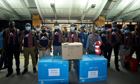The Royal Guard of Bahrain arrives in Nepal along with 2,000 doses of vaccines to locals of Gorkha district.