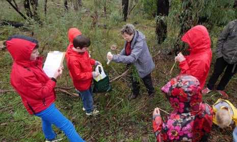 Pam Catcheside out and about with Junior Field Naturalists.