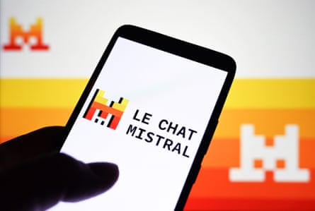 Le Chat by Mistral logo on phone