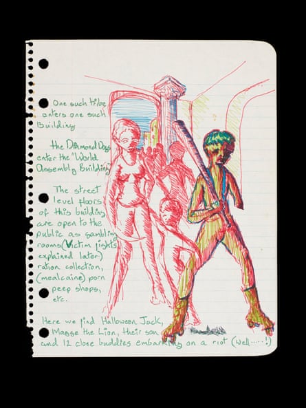 Sketch for a film version of Diamond Dogs, which was never made.