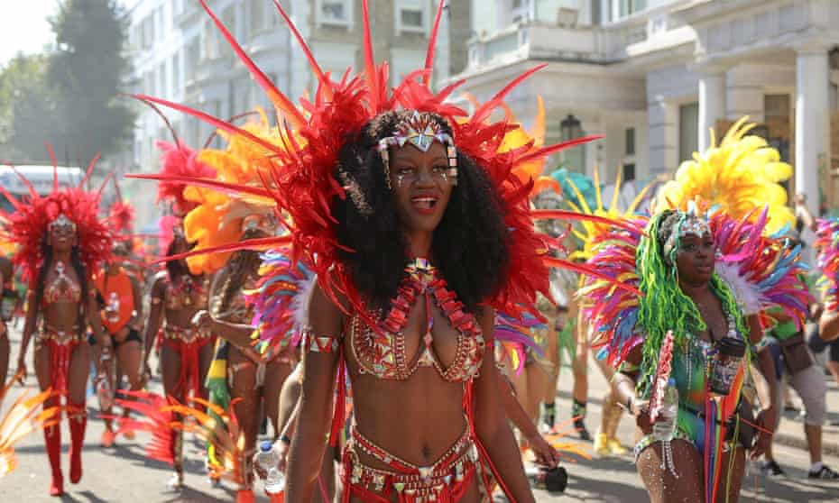 Masquerade dancers in action at the Notting Hill carnival