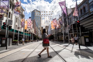 A woman shops in Melbourne’s CBD on Saturday.