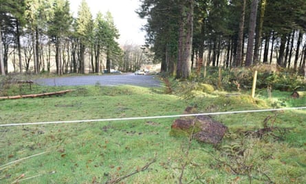 The scene of the attack in a car park in Bellever Forest.