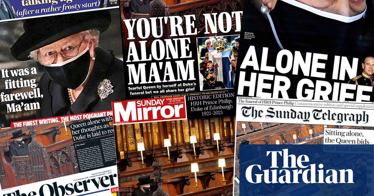 ‘Alone in her grief’: mourning monarch is a picture of loneliness for UK papers