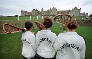 Lacrosse team players at Roedean school for girls near Brighton, 2000