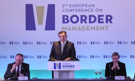 Vice-President of the European Commission, and Commissioner for promoting the European way of life Margaritis Schinas talks at the 2nd European conference on border management in Athens, Greece, 23 February 2023.