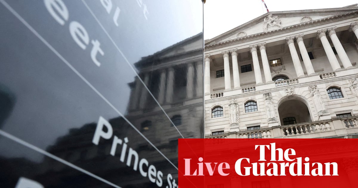 Bank of England expected to leave interest rates on hold after rise in inflation – business live