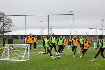 Burton Albion players in training