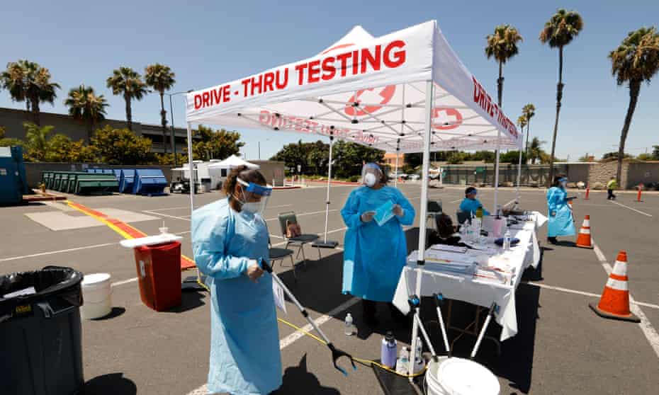 A coronavirus testing site in Anaheim, Orange county, California.