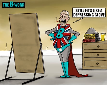 A cartoon depicting Nigel Farage and the word ‘Brexit’ re-appearing in political debate