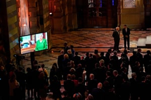 The Queen sends a video message to attendees at an evening reception to mark the opening day of the Cop26 climate summit