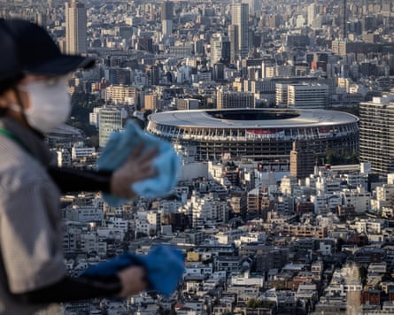 Tokyo Olympic stadium seen from a distance
