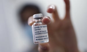 Vial of the Oxford/AstraZeneca coronavirus vaccine