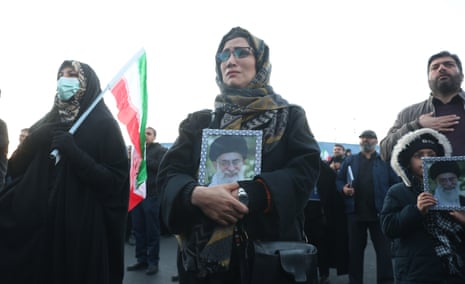 Mourners gather at Enqelab square in Tehran following death of Iranian Supreme Leader Ayatollah Ali Khamenei.